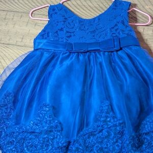 SHEIN Royal Blue Lace Kids Dress